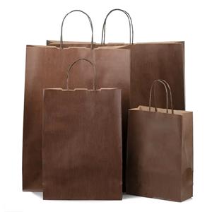 Chocolate Brown Premium Italian Paper Carrier Bags with Twisted Handles