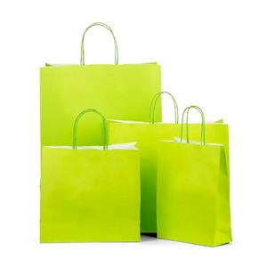 Lime Green Premium Italian Paper Carrier Bags with Twisted Handles