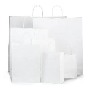 White Premium Italian Paper Carrier Bags with Twisted Handles