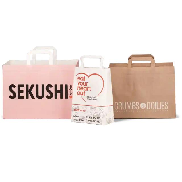 Printed Flat Handle Paper Bags