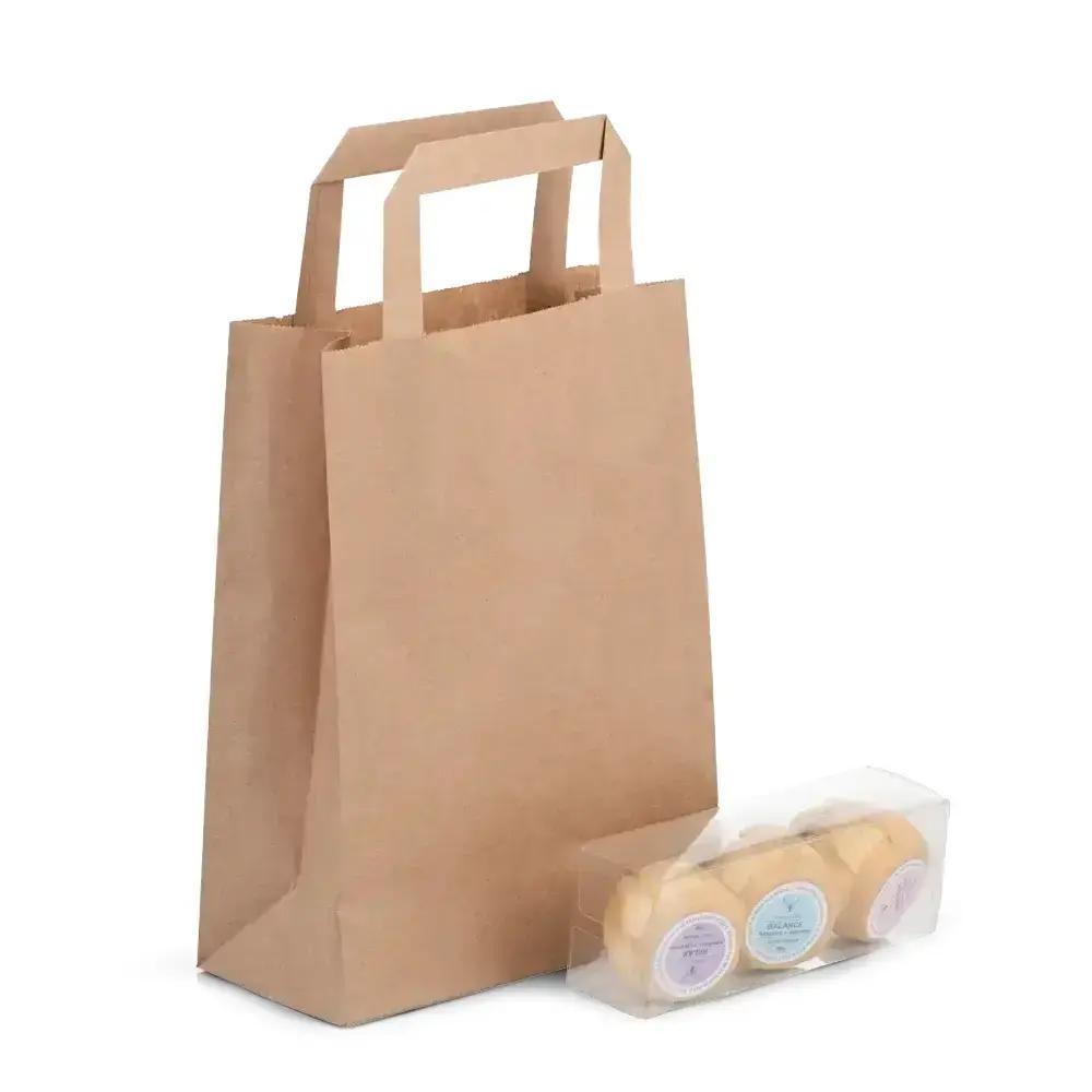 Recycled Brown Carrier Bags with Flat Handles