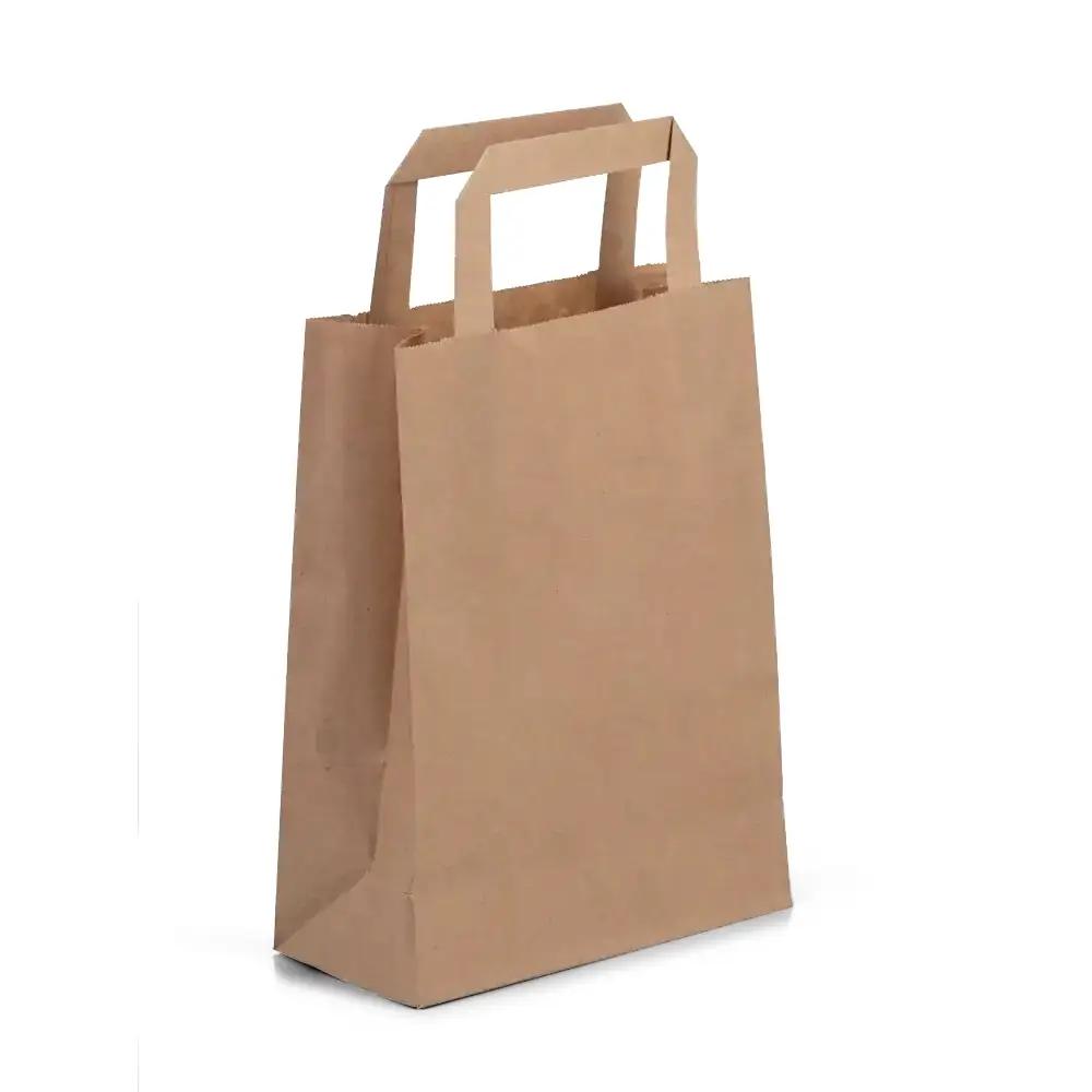 Recycled Brown Carrier Bags with Flat Handles