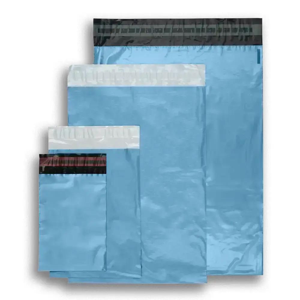 Metallic Blue Mailing Bags - Recycled Plastic