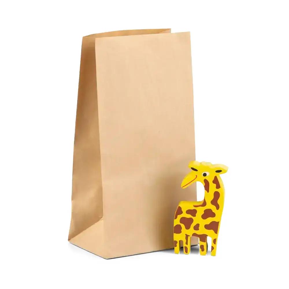 Block Bottom Brown Kraft Paper Bags