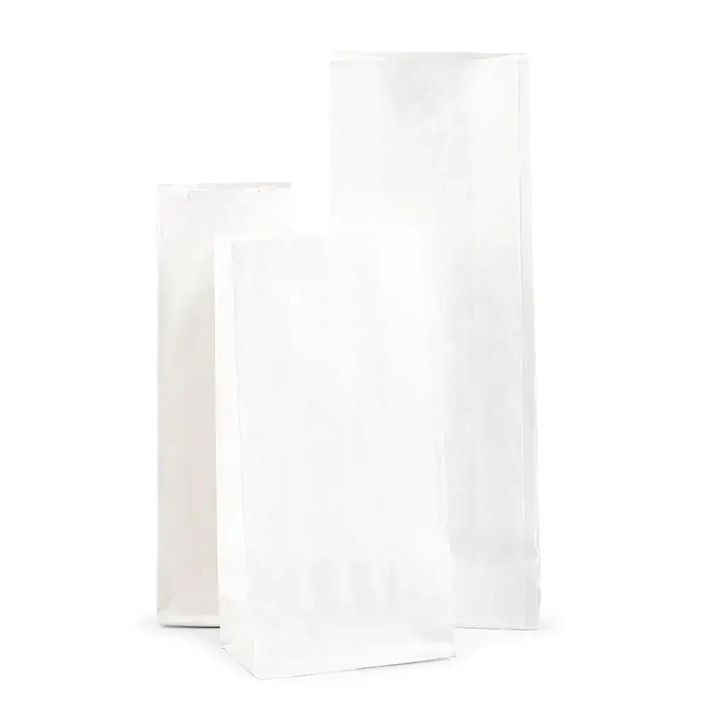 Block Bottom White Kraft Paper Bags