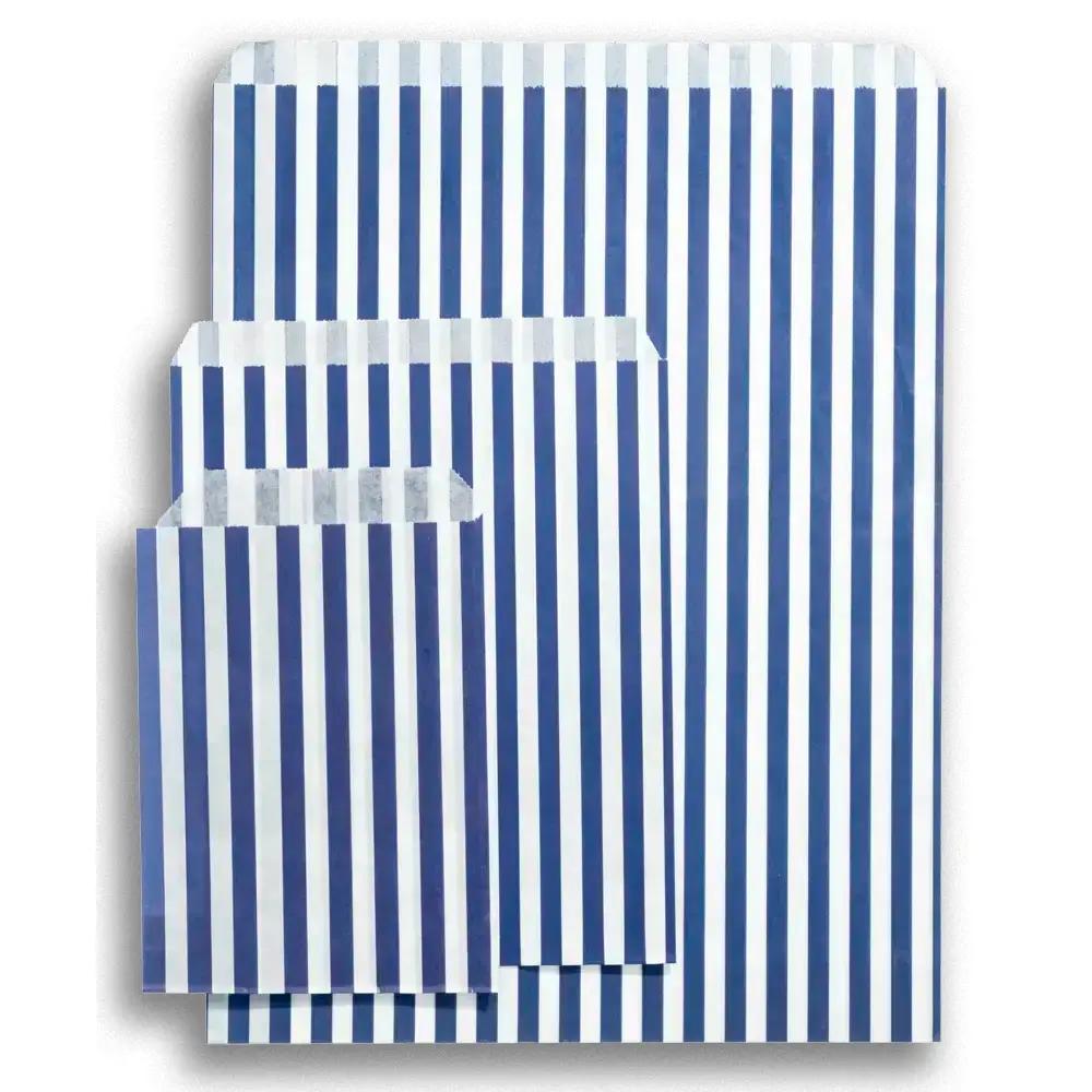 Dark Blue Candy Stripe Paper Bags