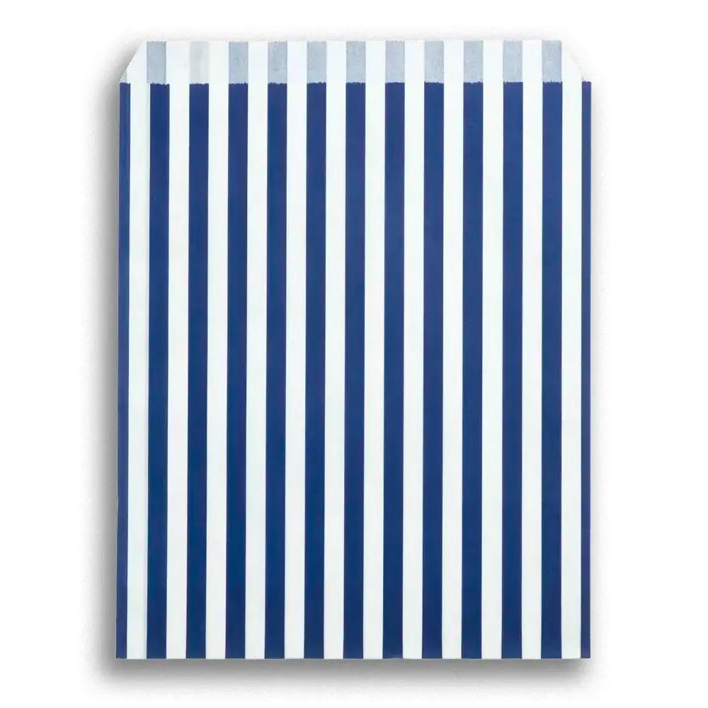 Dark Blue Candy Stripe Paper Bags