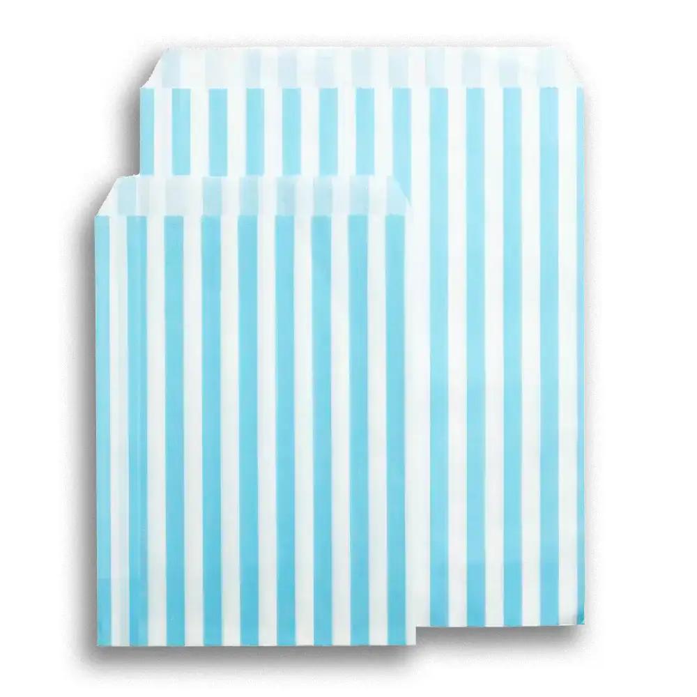 Light Blue Candy Stripe Paper Bags