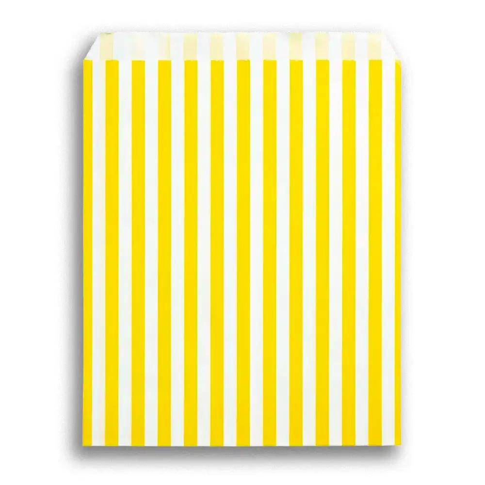 Yellow Candy Stripe Paper Bags