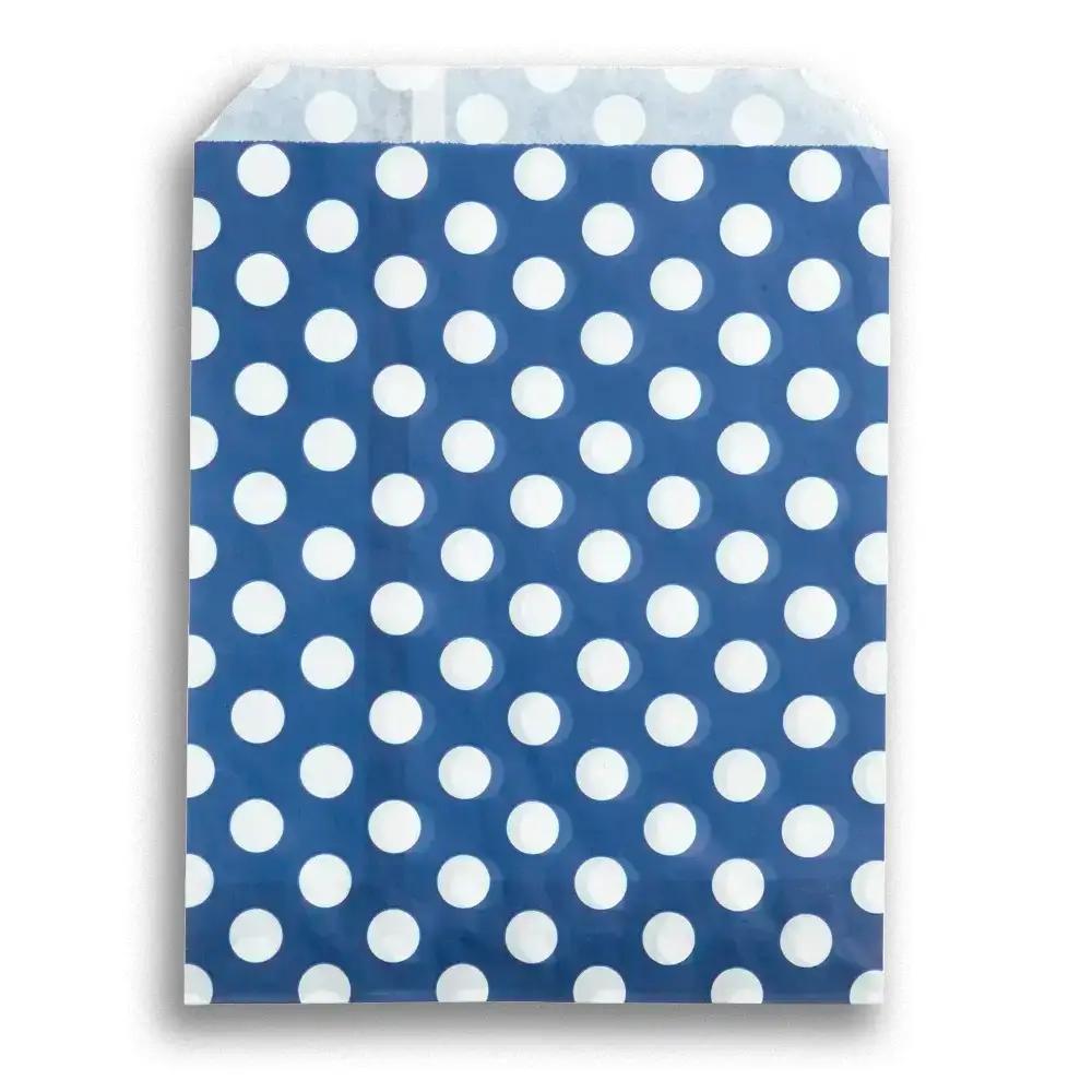 Dark Blue Polka Dot Paper Bags