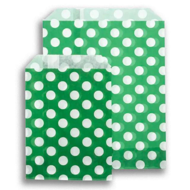 Green Polka Dot Paper Bags