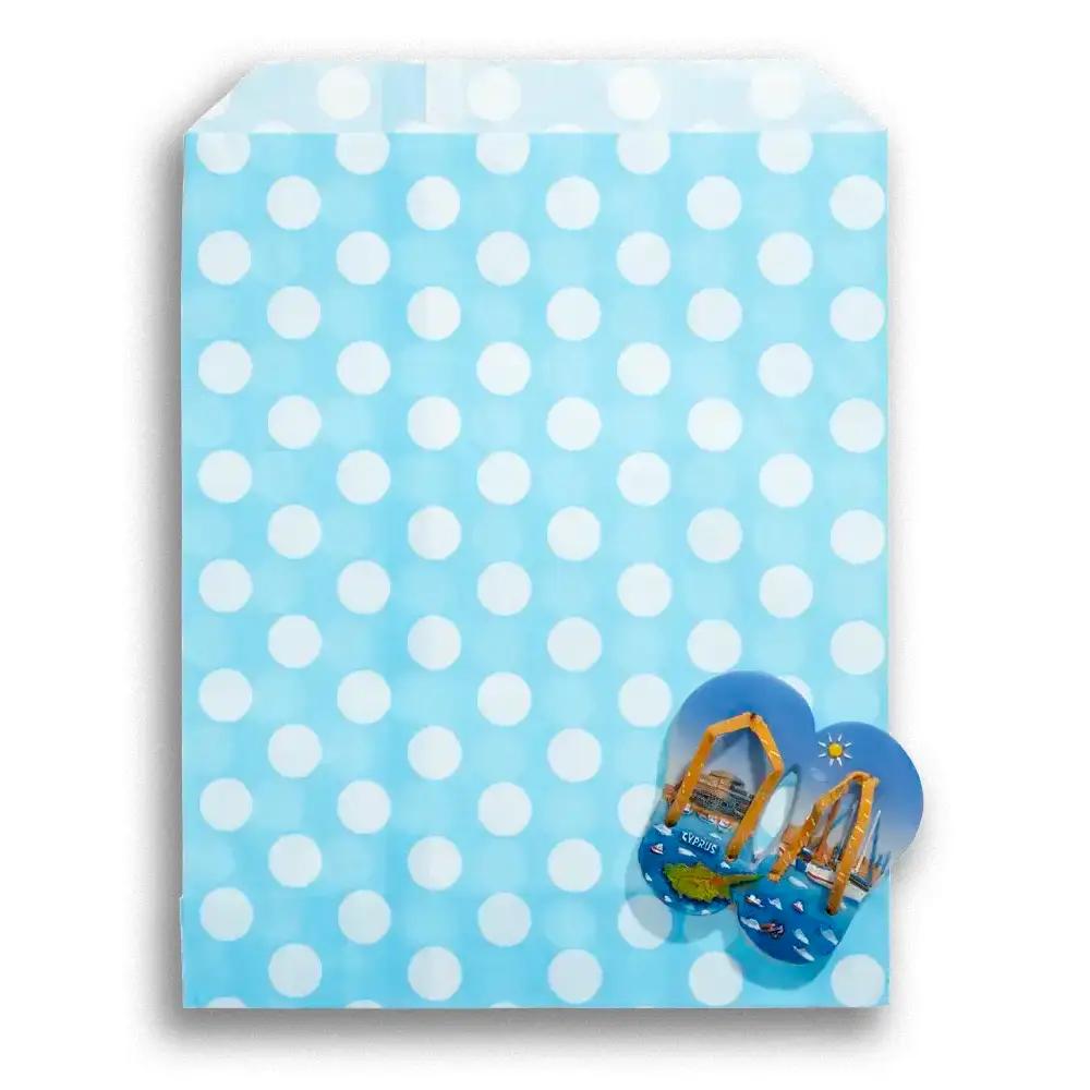 Light Blue Polka Dot Paper Bags