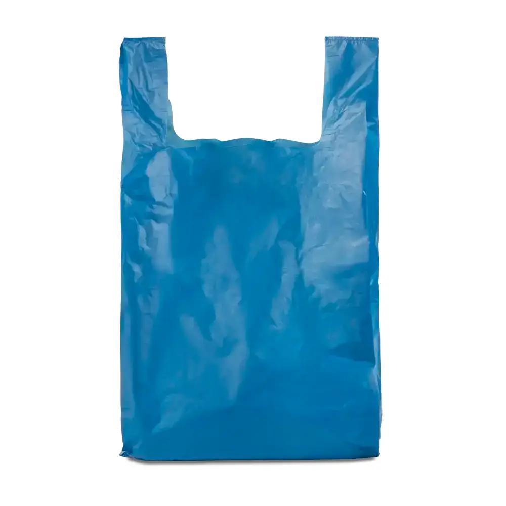 Recycled Blue Vest Style Plastic Carrier Bags