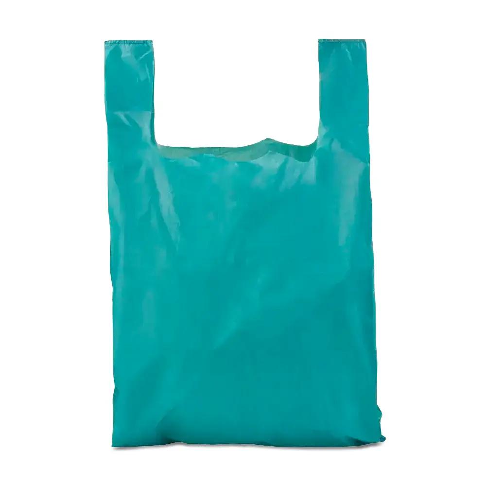 Recycled Green Vest Style Plastic Carrier Bags