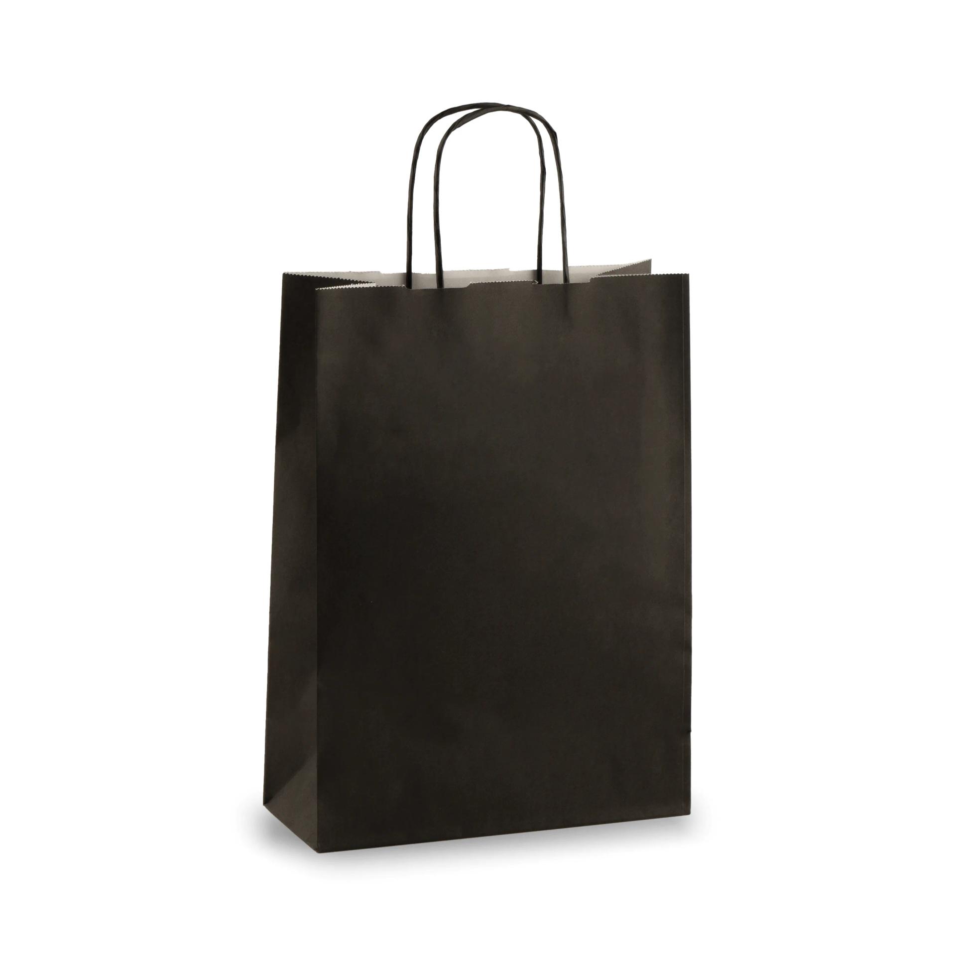 Black Paper Carrier Bags with Twisted Handles