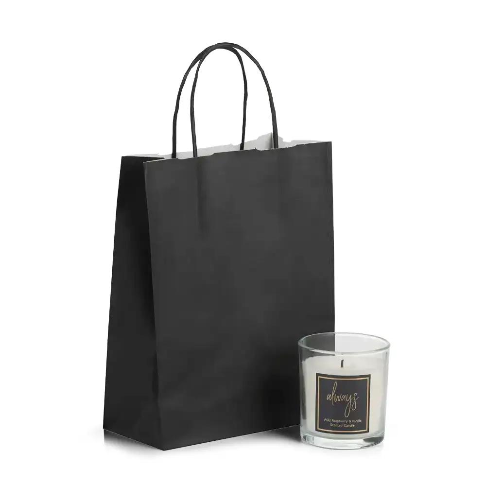 Black Premium Italian Paper Carrier Bags with Twisted Handles