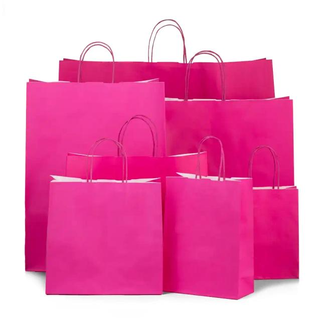 Magenta Premium Italian Paper Carrier Bags with Twisted Handles