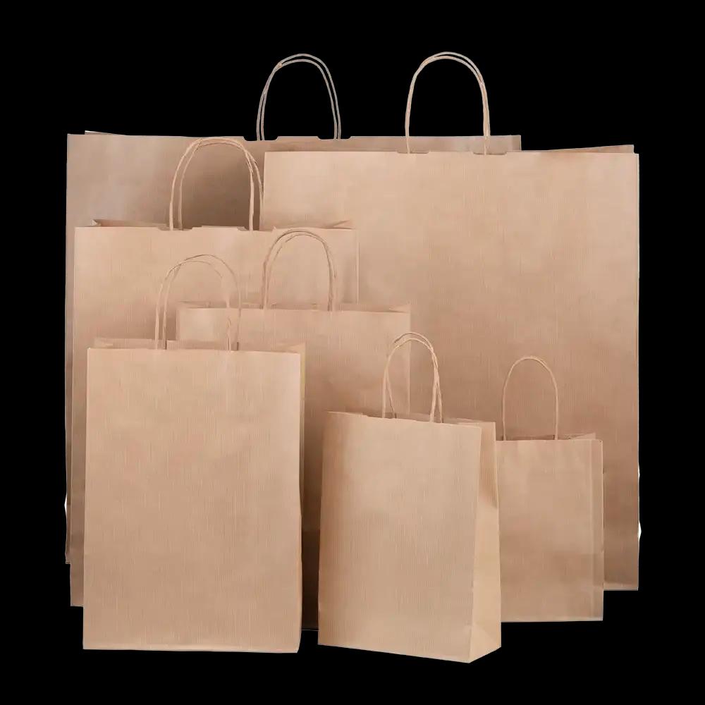 Brown Premium Italian Paper Carrier Bags with Twisted Handles