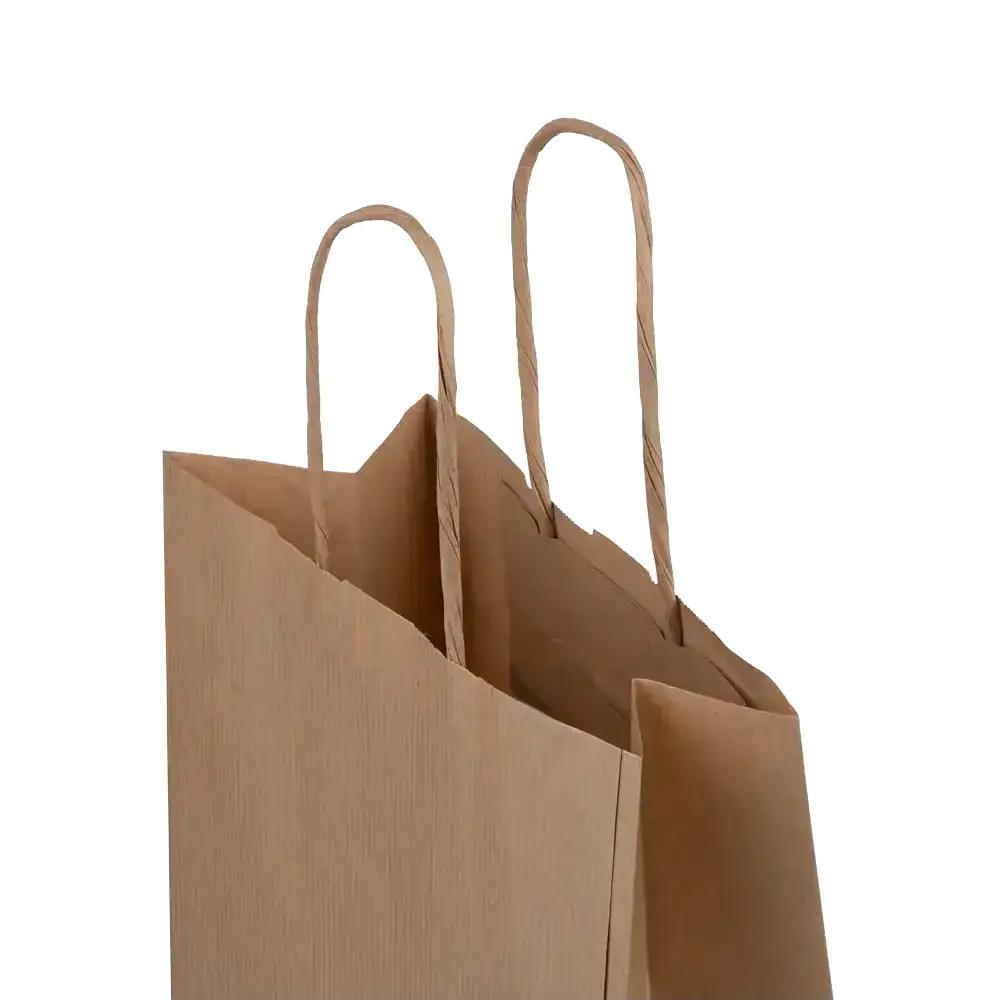 Value Brown Recycled (Unribbed) Paper Carrier Bags with Twisted Handles