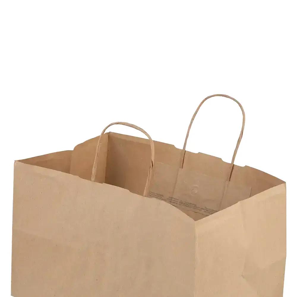 Brown Wide Base Paper Carrier Bags With Twisted Handles