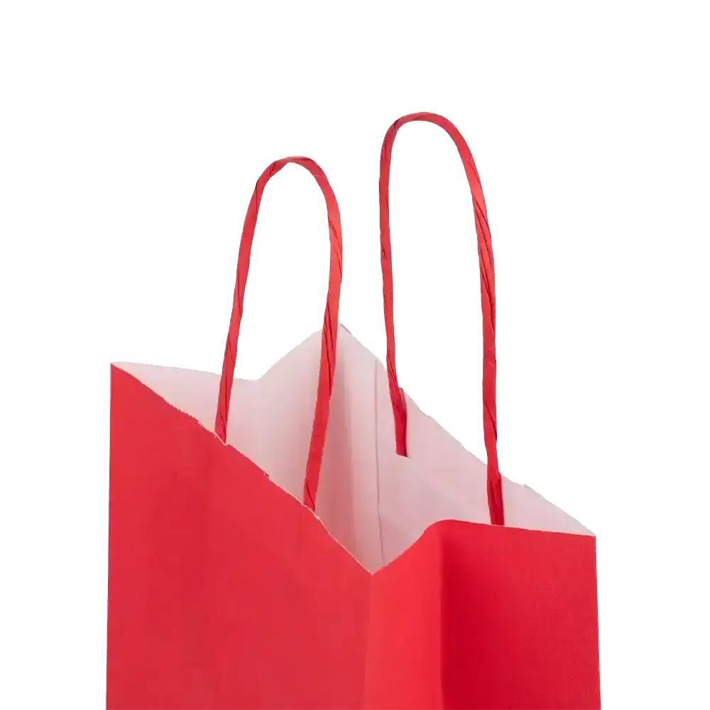 Cherry Red Premium Italian Paper Carrier Bags with Twisted Handles