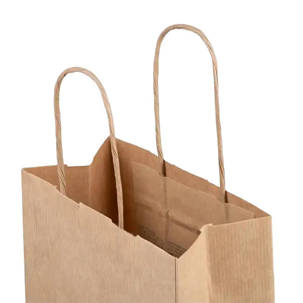 Italian Brown Paper One Bottle Bag with Twisted Handles