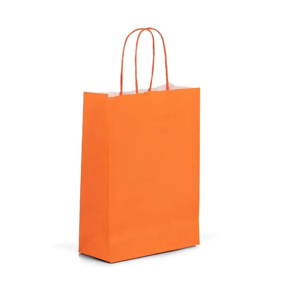 Orange Premium Italian Paper Carrier Bags with Twisted Handles