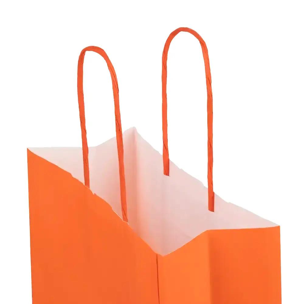 Orange Premium Italian Paper Carrier Bags with Twisted Handles