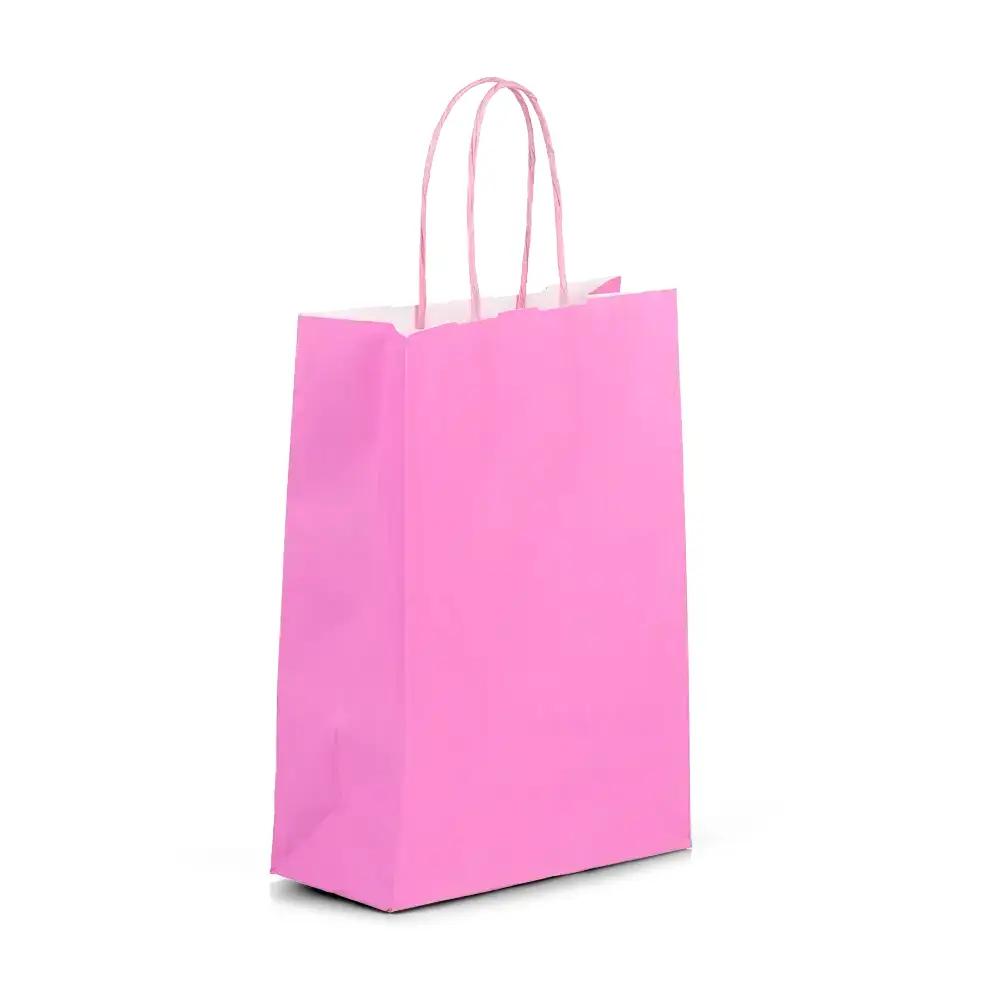 Pink Premium Italian Paper Carrier Bags with Twisted Handles