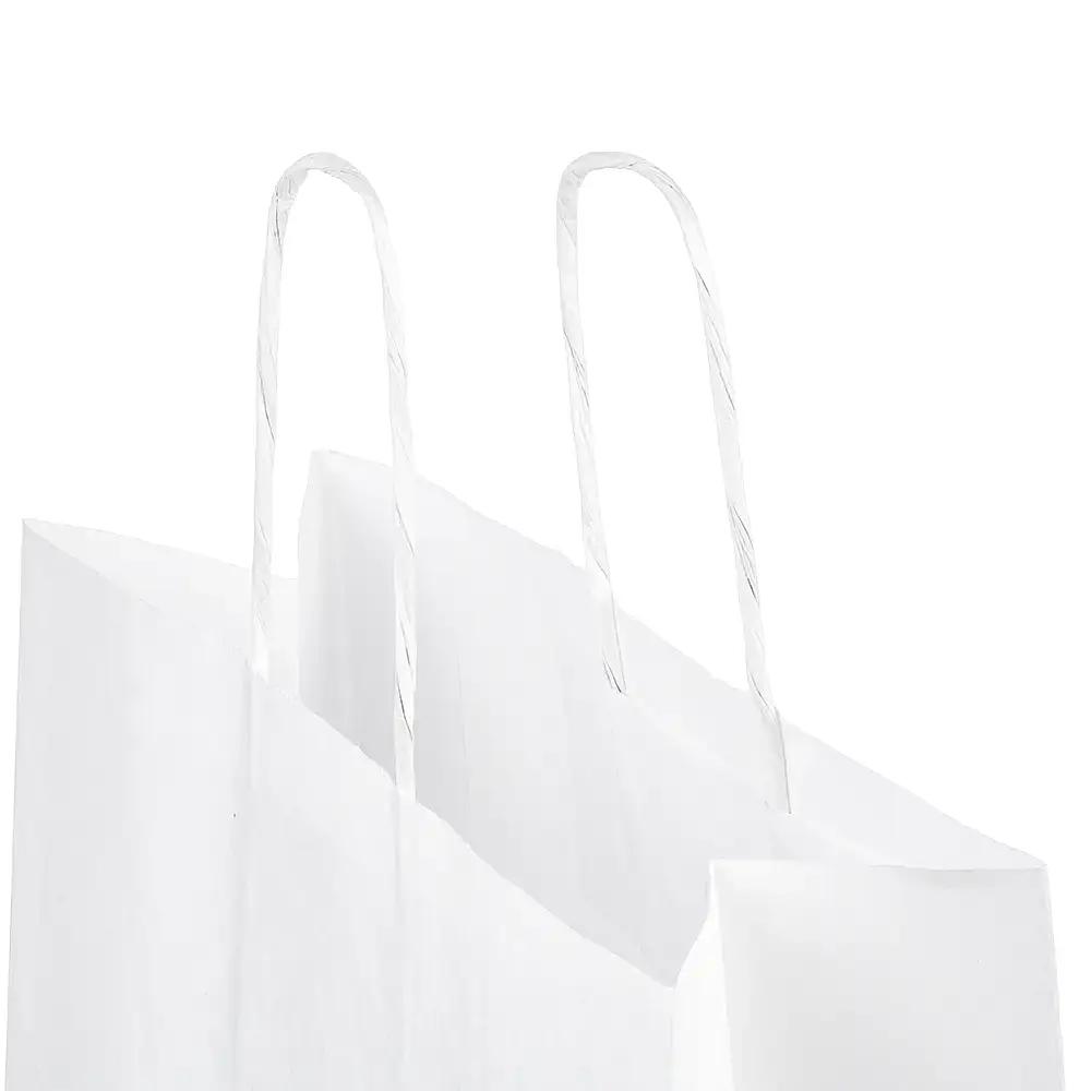 Value White (Unribbed) Paper Carrier Bags with Twisted Handles