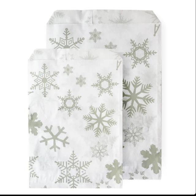 Silver Snowflake Paper Christmas Counter Bags