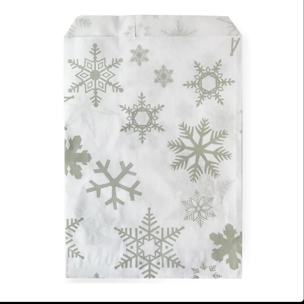 Silver Snowflake Paper Christmas Counter Bags