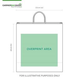 Dark Green Printed Paper Carrier Bags with Twisted Handles