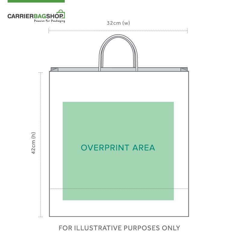 Ivory Printed Paper Carrier Bags with Twisted Handles