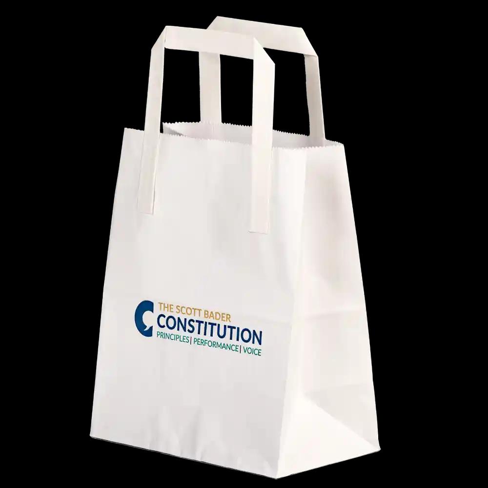 Printed External Flat Handle Paper Carrier Bags