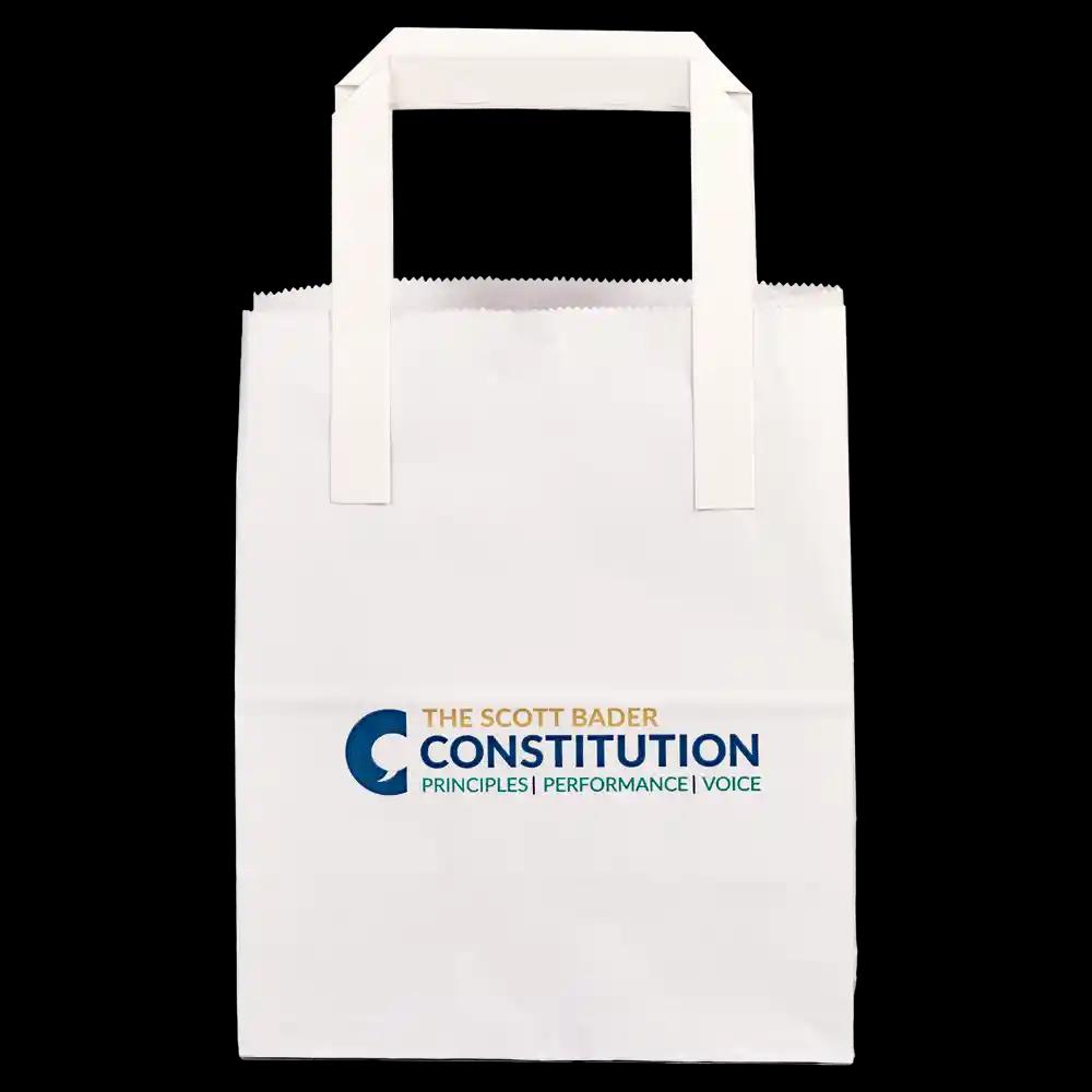 Printed External Flat Handle Paper Carrier Bags