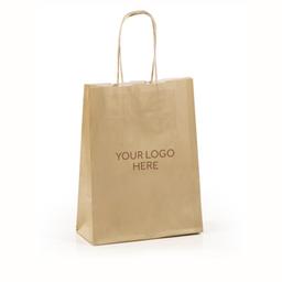 Ivory Printed Paper Carrier Bags with Twisted Handles