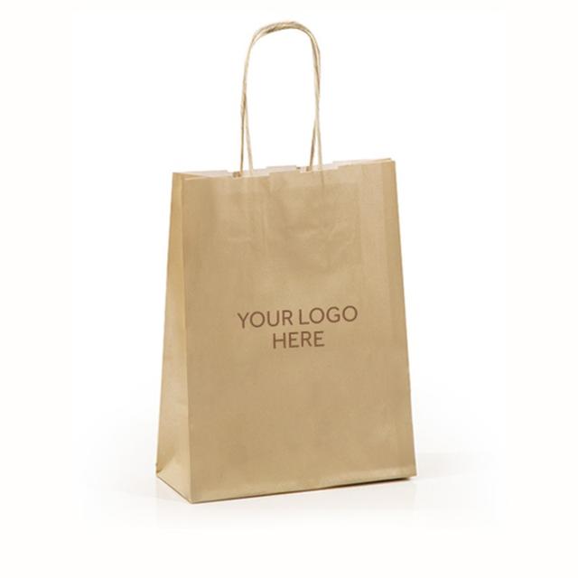 Ivory Printed Paper Carrier Bags with Twisted Handles