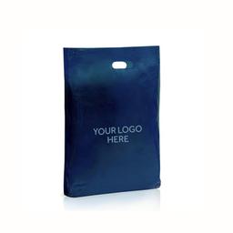 Navy Blue Printed Varigauge Plastic Carrier Bags