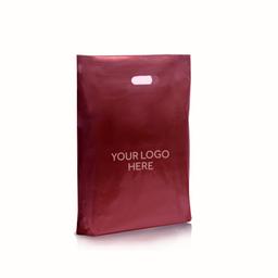 Burgundy Printed Varigauge Plastic Carrier Bags