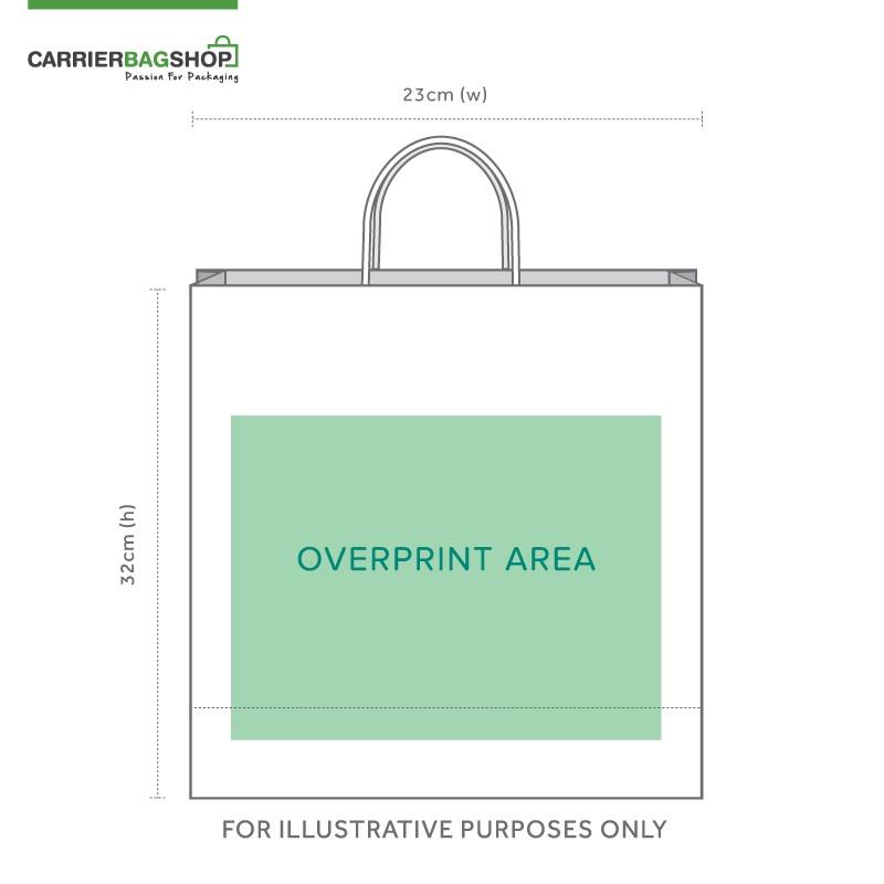 White Printed Paper Carrier Bags with Twisted Handles